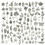 100 PCS Mixed - Wholesale Bulk Lots Jewellery Making Silver Charms M 並行輸入