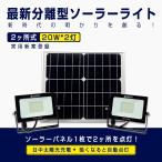 分離型 LEDソーラーライト 屋外 明るい 2灯式 LED投光器 20W 屋外照明 防水 ガーデンライト 充電池式 自動点灯 工事不要 増設 常夜灯 TYH-20WE