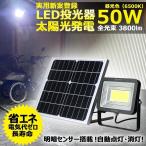 ソーラーライト GOODGOODS LED投光器 50W 3800lm 昼光色 太陽光充電 ソーラーパネルセット 分離式 屋外 自動点灯 防水 玄関 TYH-50WK