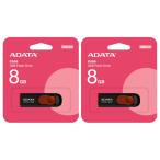 ショッピングusbメモリ 「2本セット」 USBメモリ 8GB 5年保証 ADATA USB2.0 スライド式 AC008-8G-RKD USB 黒