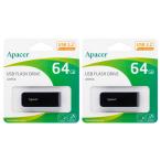 [2 шт. комплект ] USB память 64GB 5 год гарантия USB3.2 Gen1 Apacer AP64GAH356B-1 раздвижной USB3.0 USB