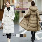 ショッピングベンチコート ロングダウンコート レディース ダウンジャケット ダックダウン 黒 白 ベンチコート アウターフード付き 着痩せ 軽量 大きいサイズ ダウン90%