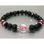 プロ野球 広島東洋カープグッズ 天然石ブレスレット サイズM NEWカラーブラック-099