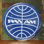 パンナム アルミニウム サイン ROUND Pan Am Blue ブリキ看板