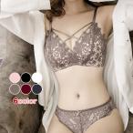 下着 レディース ブラジャー ショーツ セット ノンワイヤー 総レース ブラショーツ インナー すっきり メール便のみ送料無料2