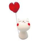 フォーカート かわいい 手作り ガラス細工 ハート持ち ネコ