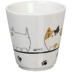 セラミック藍 猫3兄弟 湯呑 行進 サイズ：約φ8 H8 13007