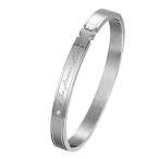 [ Хромированный k дождь ] мужской женский браслет браслет пара нержавеющая сталь серебряный ювелирные изделия WB012 (01. мужской )