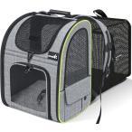 Pecute 犬 リュック 猫 キャリー リュック 拡張可能 2WAY 猫キャリーバッグ 猫 小中型犬用 バッグ 通気性 折り畳み 旅行 通院 防災