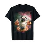  пицца .... поверхность белый Pug собака футболка 