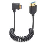 Duttek 8K Mini HDMI to HDMI пружина кабель 2.1 стандарт 48Gbps супер тонкий правый L type прямой угол Mini HDMI мужской HDMI мужской 