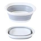 DIZLAS 折り畳み 洗面器 足湯 たためるバケツ たらい 食器洗い 桶 洗い桶 キッチン コンパクト 収納 (S（25×19）)