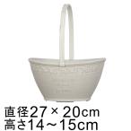  модный цветочный горшок pieno овальный корзина 27cm 4 литров античный оттенок белого симпатичный полимер посадочная машина 