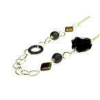 Yahoo! Yahoo!ショッピング(ヤフー ショッピング)ばらモチーフ　春夏ロングネックレス　黒ブラック　メタル　ch10-3blk プレゼント