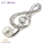 ト音記号ブローチ タックピン ト音記号 音楽 パール スワロフスキー フォーマル