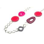 ロングネックレス　ショッキングピンク＆ホワイト ic8-1pnk プレゼント