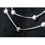 ダブルチェーンネックレス　シルバー　銀球　petit-4dbl プレゼント
