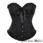 ゴスロリワールドCE-CW001 バック編上げダマスク柄ジャガードホック留め ビスチェ ファッション ゴシック ゴスロリ コスプレ ステージ ロリィタ 舞台 仮装