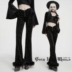  Gothic and Lolita world готический Skull рисунок bell спальное место flare pants с мехом высокий талия черный женский режим серия Gothic and Lolita костюм visual серия 
