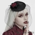  Gothic and Lolita world готический rose Mini шляпа черный чёрный красный лицо вуаль имеется перо роза головной убор Gothic and Lolita женский Victoria n костюм мелкие вещи земля . серия 