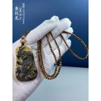 天然マンモス牙美しい手作り彫刻 魚化龍 ペンダント