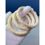 天然マンモス牙美しい手作り彫刻 年年余りがあり・円条 ブレスレット