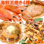 海鮮浜焼き 4種セット 海鮮バーベキューセット 北海道産ほたて10枚 かにみそ甲羅盛り2個 いかおやじ串10本 特大赤海老20尾 BBQセット
