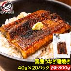 うなぎ蒲焼き カットうなぎ 国産うなぎ 40g×20パック 合計800g 食べきりサイズ 柔らかうなぎを丁寧に焼き上げました。深蒸し 土用の丑の日 ウナギ 鰻
