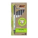 ビック(Bic) ボールペン エコリューションズ クリックスティック 1.0 mm 油性 黒 12本入り ECSBLK-B12