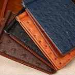 薄型 財布 マネークリップ 二つ折り メンズ スリム オーストリッチ調 パスケース カードケース カード入れ お札入れ pu  送料無 k00007