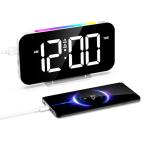  цифровой LED часы 10 цвет RGB динамик свет настройка возможный яркость USB&Type-C зарядка порт большой экран 2. сигнализация функция большой громкость прикроватный .. для heavy 
