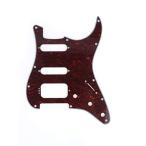 Musiclily Pro 11穴 ラウンドコーナー HSS USA/メキシコストラトキャスターギター用ピックガード ハムバッカー取付オープンピックアップ用4ネジ、4プライ赤べっ