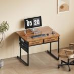Maihail パソコンデスク幅80cm コンパクト引き出し付き机 pcデスク 勉強机 フック付き学習机 机は高さ調整可能なモニターアームが付いています 一人暮らし 家具