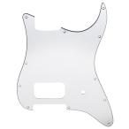 Musiclily Pro 11穴ストラトピックガード1ハムバッカ―仕様ポットスロット Fender American/Mexican Tom Delonge Stratエレキギター用、ホワイト3P