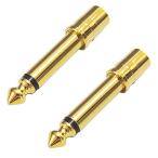 6.3mm монофонический стандарт штекер ( мужской ) - RCA Jack ( женский ) переходник 2 шт. комплект PLG-N6205GD-2P