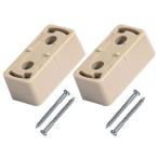 角型ひっかけシーリング 簡単取付 120V 6A 引掛シーリングボディ 天井直付けのLED照明器具をシーリング式照明器具に交換するのに利用 、ベージュ 2個入り 付属ネ
