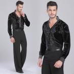  мужчина бальные танцы костюм состязание надеты мужской Dance для рубашка мужской танцевальный костюм верхняя одежда тренировка надеты warutsukau Boy chacha коричневый roomba stage костюм 