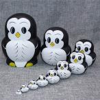 Yahoo! Yahoo!ショッピング(ヤフー ショッピング)マトリョーシカ ロシア民芸品 土産物 マトリオーシカ ペンギン 手作り人形 手描き オブジェ 10個組14cm モノトン インテリア雑貨 プレゼント