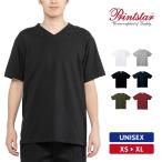 Vネック Tシャツ メンズ 半袖 無地 厚手 綿100% レディース Printstar プリントスター 5.6オンス 00108-VCT