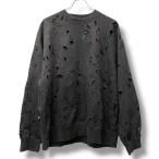 MAISON SPECIAL 23AW Leaf Cutwork Embroidery Crew Neck Sweat Pullover サイズ1 ブラック 1123241130 メゾンスペシャル クルーネックスウェット