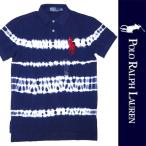 新品 POLO RALPH LAUREN S/S POLO-SHIRT ポロ ラルフローレン タイダイ 半袖 ポロシャツ ネイビー ホワイト ビッグポニー S 正規品 (RL1707-RLT0001)