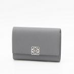 ロエベ LOEWE 3つ折り財布 アスファルトグレー ANAGRAM VERTICAL WALLET SMALL アナグラムバーティカルウォレットスモール C821S33X01 1640