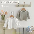  Kids блуза tops оборка воротник воротник имеется блуза baby рубашка девочка cut and sewn zonchi- гонки воротник длинный рукав детская одежда длинный рукав t рубашка воротник имеется Корея ребенок одежда "дышит" 