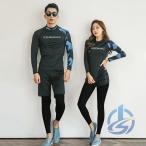 水着 レディース メンズ 体型カバー UVカット フィットネス おしゃれ 韓国風 ioso 3点セット 4点セット 紫外線対策 カップル 水陸両用 着痩せ