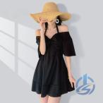 ワンピース 水着 レディース 大人 体型カバー Vネック 着痩せ シンプル おしゃれ ioso 可愛い 2way セクシー プール みずぎ ママ水着 ゆったり