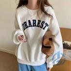 Tシャツ 春 秋 冬 カジュアル 薄手 おしゃれ トレーナー レデイーズ ioso ロゴ スウェット 長袖 プルオーバー カットソー 着回し ゆったり