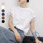 レディースファッションTシャツ 半袖 フレンチスリーブ レディース ioso 袖切り替え シアー クルーネック カットソー 体型カバー キレイめ ゆったり 体型カバー