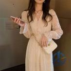 ロングワンピース パーティードレス 結婚式 Vネック お呼ばれ マキシ丈 ioso 総レースワンピース レディース きれいめ 二次会 披露宴 30代 40代