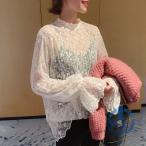 花柄刺しゅうレースブラウス長 ブラウス レディース 着回し 体型カバー ioso 普段使い お出かけ 快適 便利 軽量 収納 家庭用 実用的 整理整頓