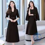 スーツセット レディース ビジネススーツ ワンピースセット 事務服 2点セット ioso 着痩せ フォーマル オフィス 春秋新作 大人かわいい お洒落